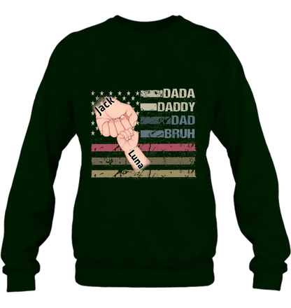 Personalized Bruh Dad Shirt/Hoodie - Father's Day Gift Idea for Dad - Up to 6 Kids - Dada Daddy Dad Bruh