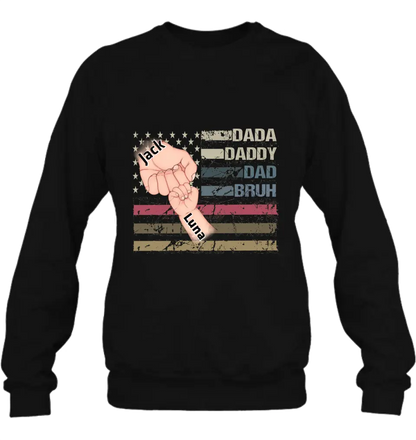 Personalized Bruh Dad Shirt/Hoodie - Father's Day Gift Idea for Dad - Up to 6 Kids - Dada Daddy Dad Bruh