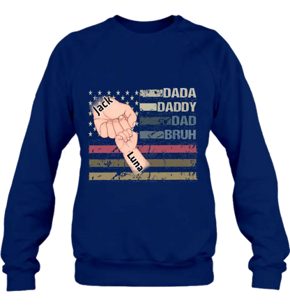 Personalized Bruh Dad Shirt/Hoodie - Father's Day Gift Idea for Dad - Up to 6 Kids - Dada Daddy Dad Bruh