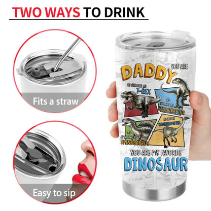 Personalized Daddysaurus Tumbler - Up to 5 Kids - Gift Idea For Father's Day - Like A Normal Dad But More Rawr-Some