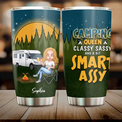 Personalized Camping Queen Tumbler - Gift Idea For Camping Lover - Camping Queen Classy Sassy And A Bit Smart Assy