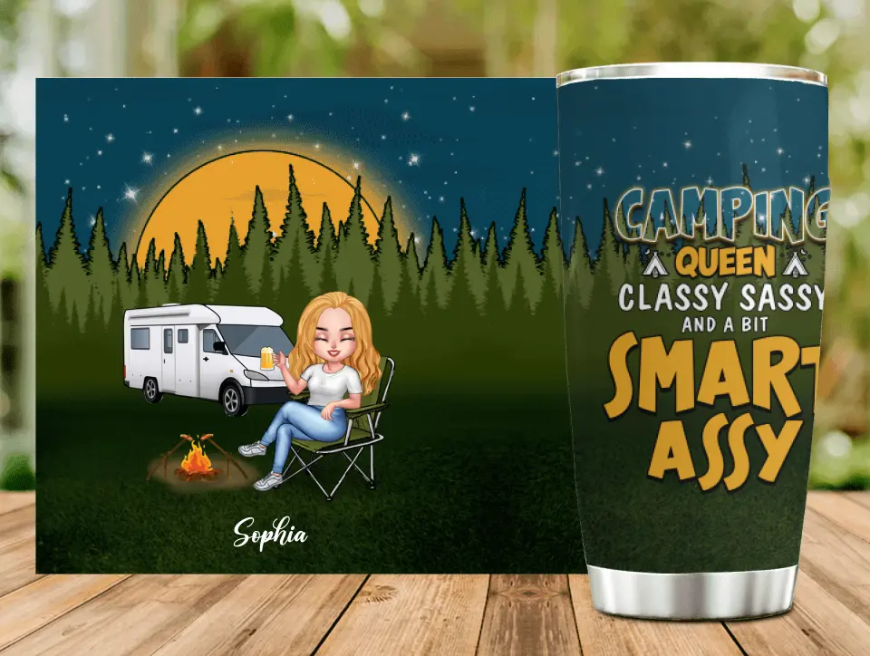 Personalized Camping Queen Tumbler - Gift Idea For Camping Lover - Camping Queen Classy Sassy And A Bit Smart Assy