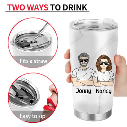 Personalized Family Tumbler - Mom/Dad With A Child - Gift Idea For Family - Merry Christmas