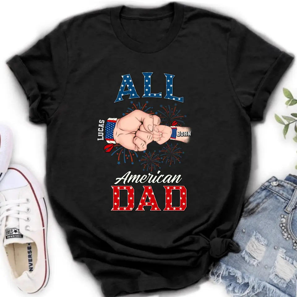 Personalized Dad T-Shirt/Hoodie/Sweatshirt - Gift Idea For Dad - All American Dad