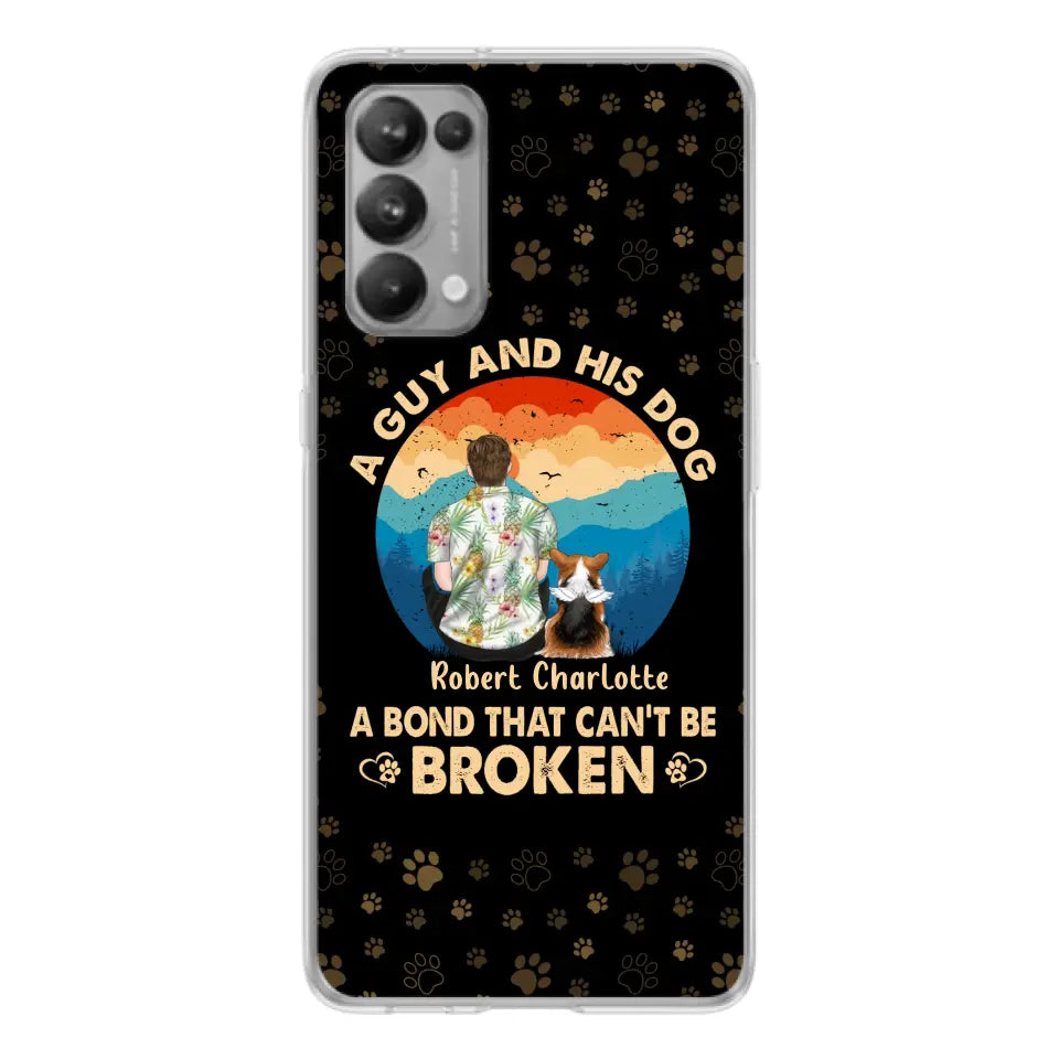Personalized Dog Dad Phone Case - Father's Day Gift Idea for Dad/Dog Lovers - Up to 4 Dogs - A Guy And His Dog A Bond That Can't Be Broken - Cases For Oppo/Xiaomi/Huawei
