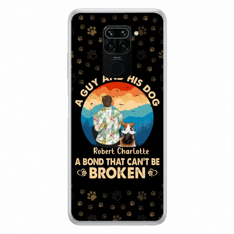 Personalized Dog Dad Phone Case - Father's Day Gift Idea for Dad/Dog Lovers - Up to 4 Dogs - A Guy And His Dog A Bond That Can't Be Broken - Cases For Oppo/Xiaomi/Huawei