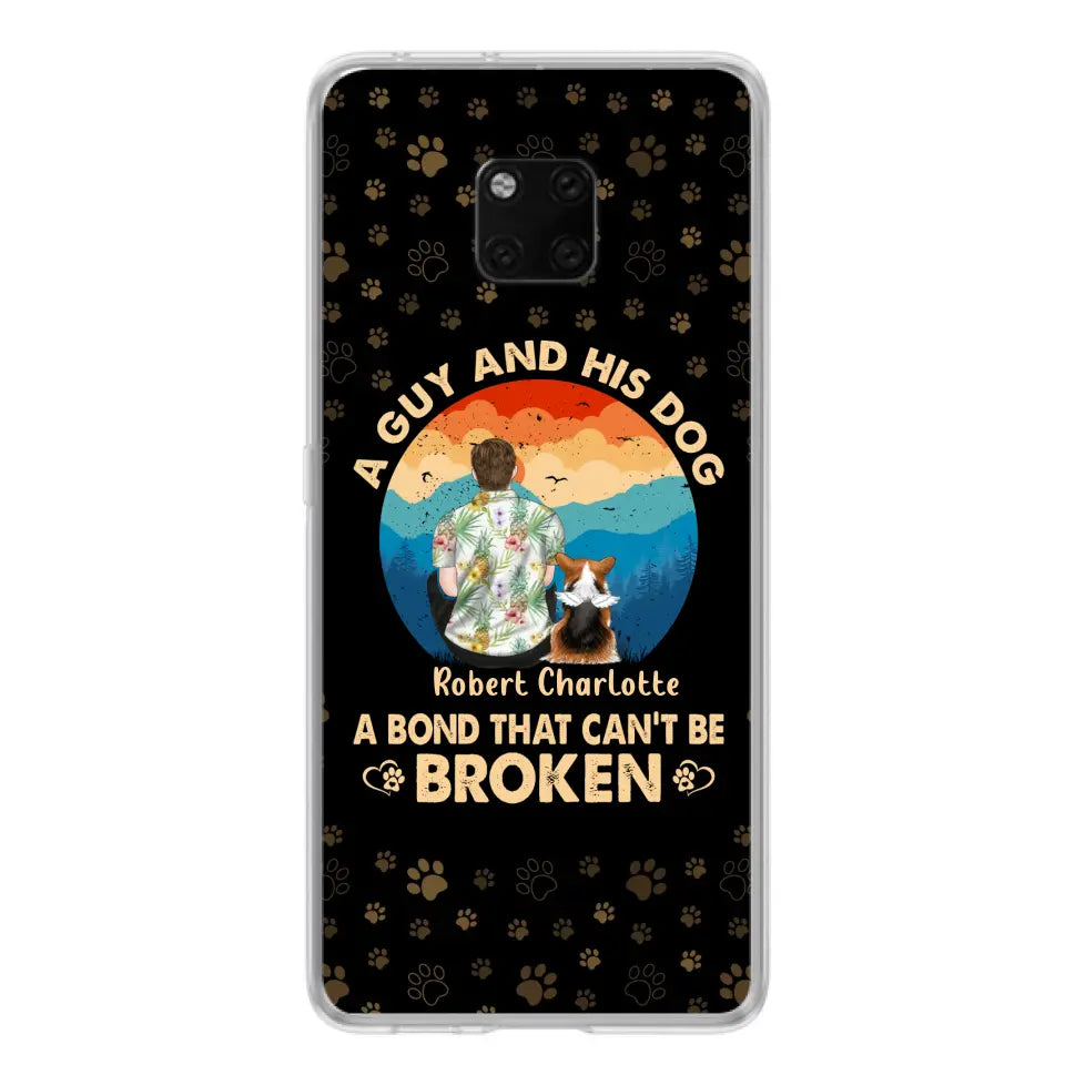 Personalized Dog Dad Phone Case - Father's Day Gift Idea for Dad/Dog Lovers - Up to 4 Dogs - A Guy And His Dog A Bond That Can't Be Broken - Cases For Oppo/Xiaomi/Huawei