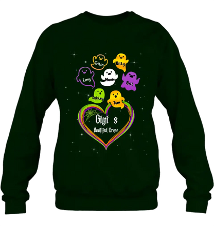 Personalized Gigi's Bootiful Crew T-shirt/Sleeve/Sweatshirt/Hoodie - Halloween gift for Grandma - Up to 7 Grandkids