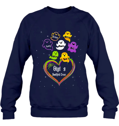 Personalized Gigi's Bootiful Crew T-shirt/Sleeve/Sweatshirt/Hoodie - Halloween gift for Grandma - Up to 7 Grandkids