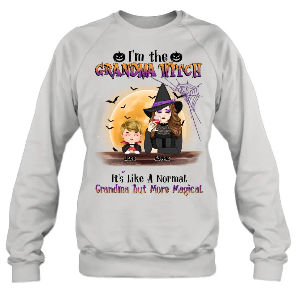 Personalized Grandma Witch Shirt - Gift Idea For Halloween - Up to 5 Kids - I'm Grandma Witch