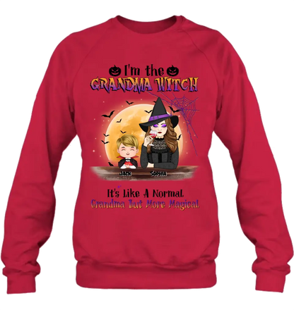 Personalized Grandma Witch Shirt - Gift Idea For Halloween - Up to 5 Kids - I'm Grandma Witch