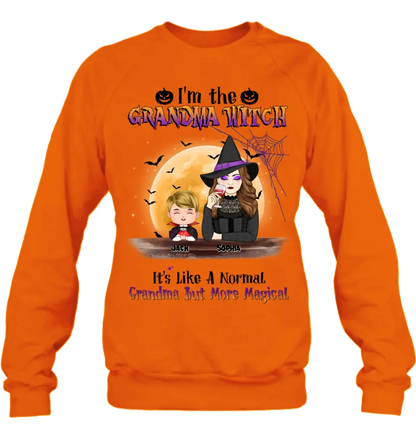 Personalized Grandma Witch Shirt - Gift Idea For Halloween - Up to 5 Kids - I'm Grandma Witch