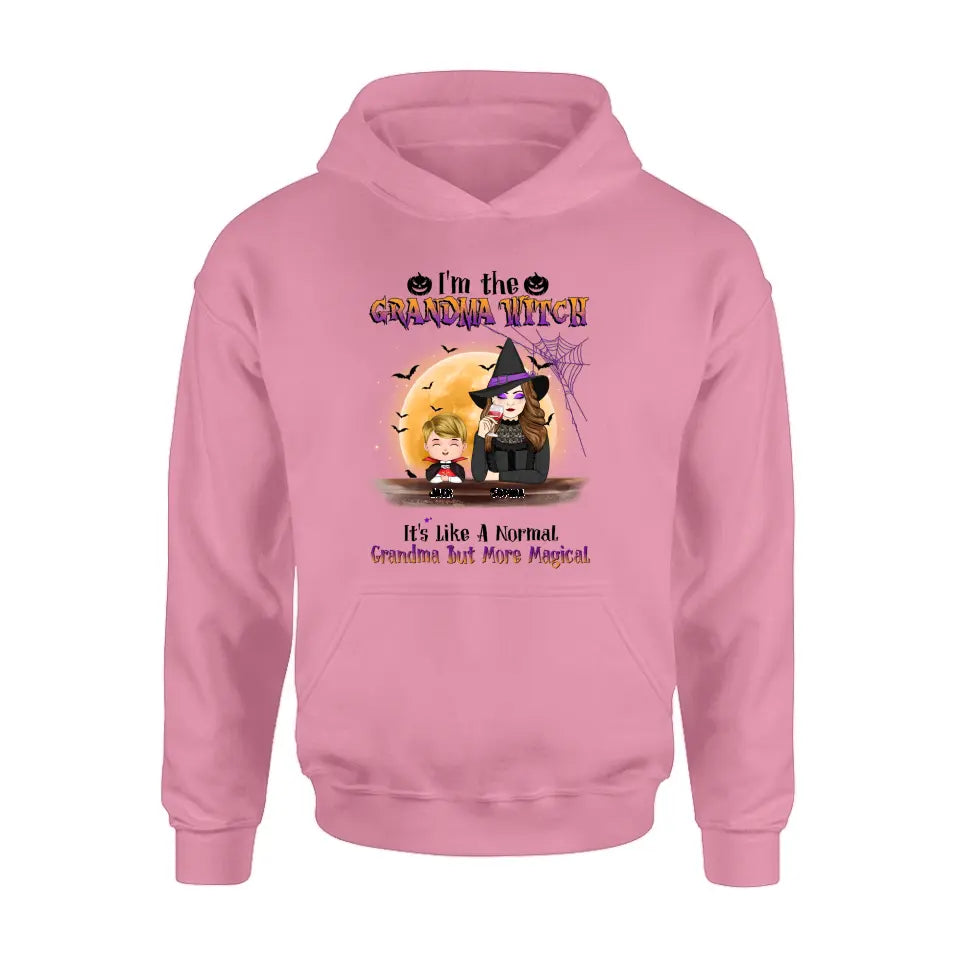 Personalized Grandma Witch Shirt - Gift Idea For Halloween - Up to 5 Kids - I'm Grandma Witch