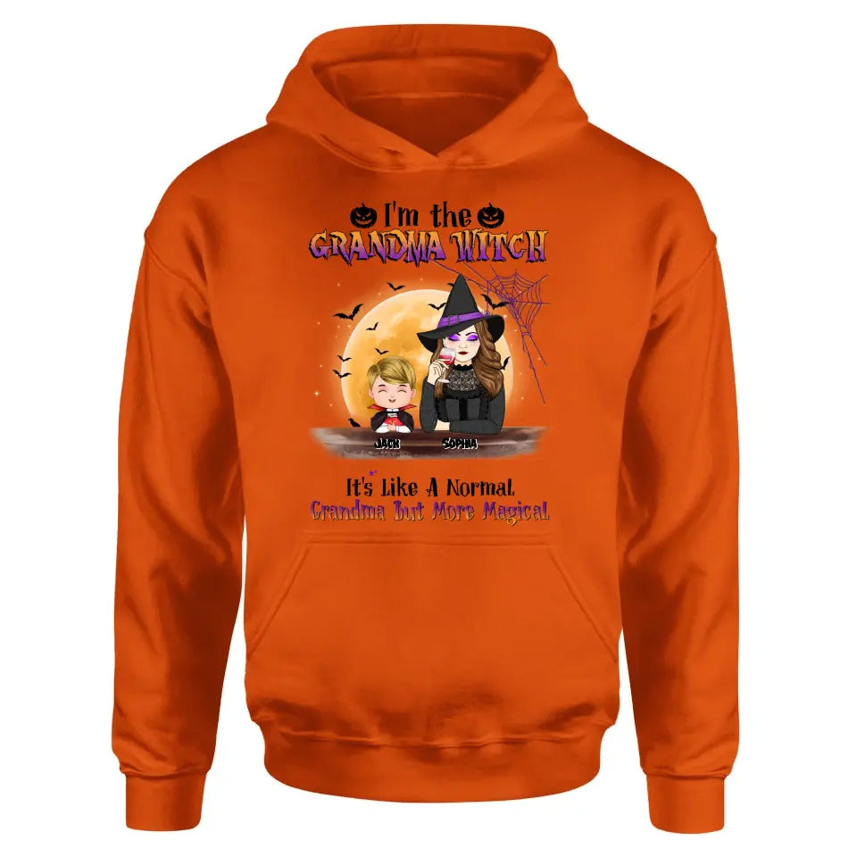Personalized Grandma Witch Shirt - Gift Idea For Halloween - Up to 5 Kids - I'm Grandma Witch