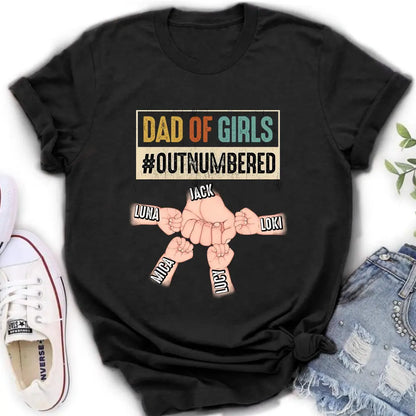 Personalized Dad Shirt/Hoodie - Gift Idea For Father's Day/Dad - Up to 4 Kids - Dad Of Girls