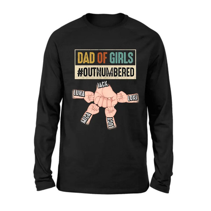 Personalized Dad Shirt/Hoodie - Gift Idea For Father's Day/Dad - Up to 4 Kids - Dad Of Girls