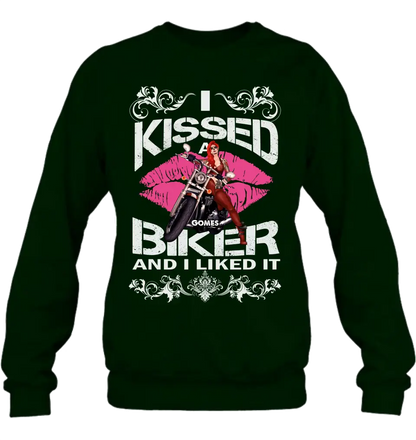 Personalized Biker Shirt/Hoodie - Gift Idea For Biker/Motorcycle Lovers - I Kissed A Biker And I Liked It