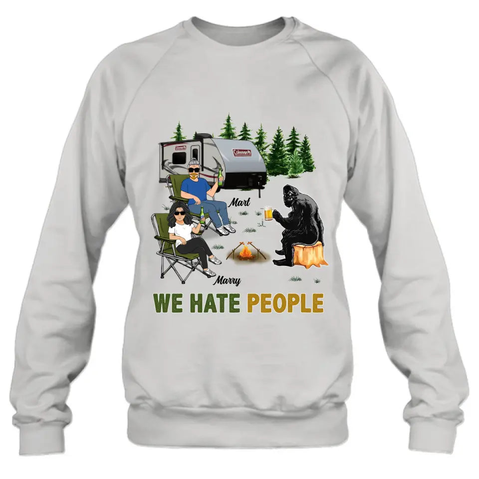Personalized Camping Shirt/Hoodie - Gift Idea For Camping Lover - We Hate People