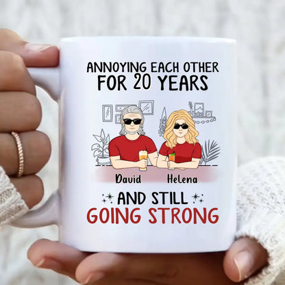 Personalized Couple Coffee Mug - Best Gift Idea For Couple/Husband/Father's Day - Annoying Each Other For 20 Years And Still Going Strong