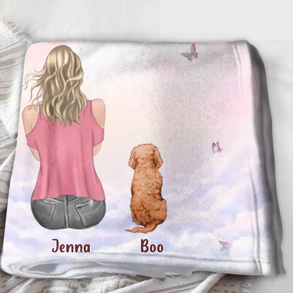 Personalized Dog Mom Pillow Cover/Quilt/Fleece Throw Blanket - Up to 5 Dogs - Gift Idea For Dog Lovers - The Road To My Heart Is Paved With Paw Prints