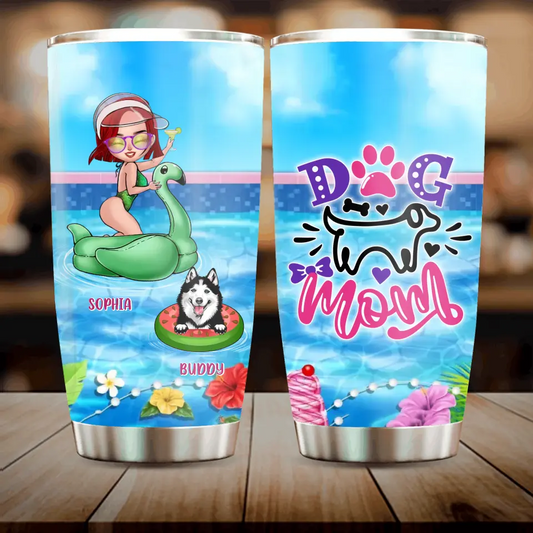 Personalized Dog Mom Tumbler - Up to 4 Dogs - Gift Idea for Dog Lovers - Dog Mom