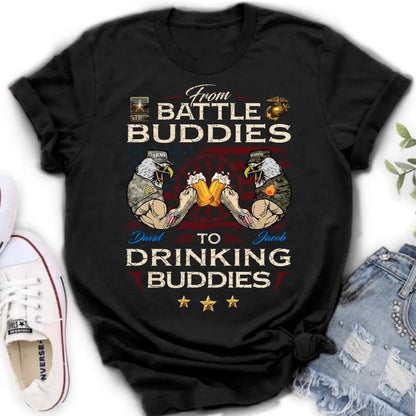 Personalized Veteran Shirt/Sweatshirt/Hoodie - Gift Idea For Veteran - From Battle Buddies To Drinking Buddies