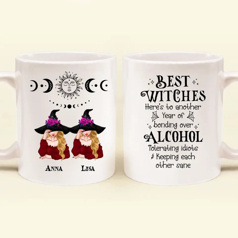 Personalized Besties Witches Coffee Mug - Halloween Gift Idea for Besties/Friends - Best Witches