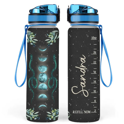 Custom Personalized Moon Phase Wicca Water Tracker Bottle