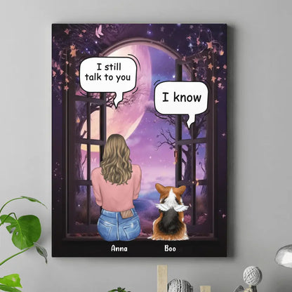 Personalized Memorial Pet Canvas - Up to 4 Dogs/Cats/Rabbits - Memorial Gift Idea for Dog/Cat/Rabbit Owners