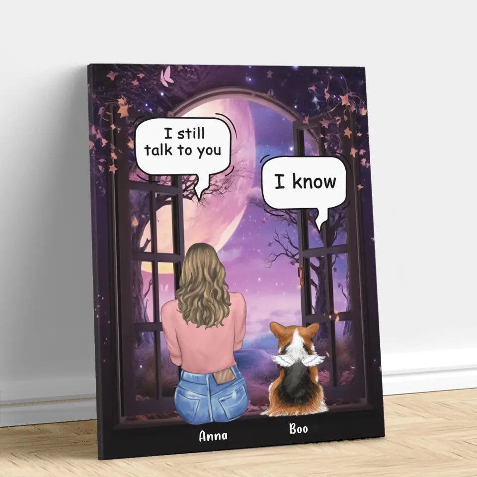 Personalized Memorial Pet Canvas - Up to 4 Dogs/Cats/Rabbits - Memorial Gift Idea for Dog/Cat/Rabbit Owners