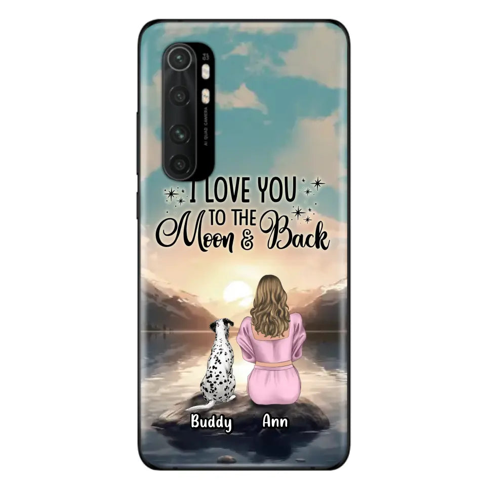 Personalized Dog Mom Phone Case - Up to 6 Dogs - Gift Idea for Dog Lovers - I Love You To The Moon & Back - Case for Xiaomi/Huawei/Oppo