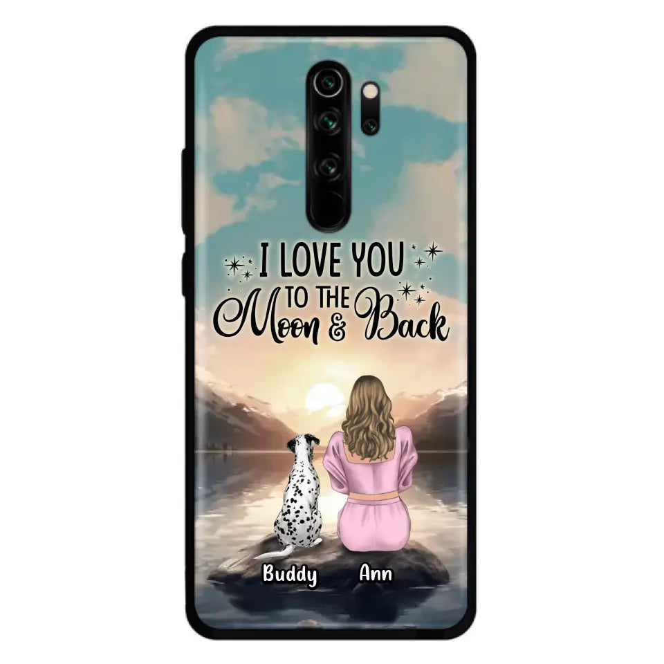 Personalized Dog Mom Phone Case - Up to 6 Dogs - Gift Idea for Dog Lovers - I Love You To The Moon & Back - Case for Xiaomi/Huawei/Oppo