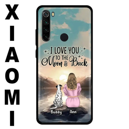 Personalized Dog Mom Phone Case - Up to 6 Dogs - Gift Idea for Dog Lovers - I Love You To The Moon & Back - Case for Xiaomi/Huawei/Oppo