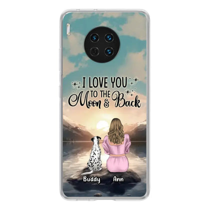 Personalized Dog Mom Phone Case - Up to 6 Dogs - Gift Idea for Dog Lovers - I Love You To The Moon & Back - Case for Xiaomi/Huawei/Oppo