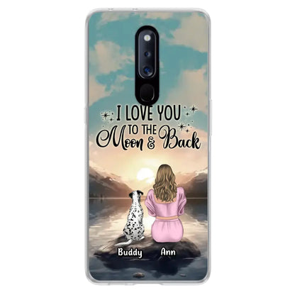 Personalized Dog Mom Phone Case - Up to 6 Dogs - Gift Idea for Dog Lovers - I Love You To The Moon & Back - Case for Xiaomi/Huawei/Oppo