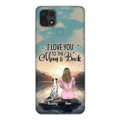 Personalized Dog Mom Phone Case - Up to 6 Dogs - Gift Idea for Dog Lovers - I Love You To The Moon & Back - Case for Xiaomi/Huawei/Oppo