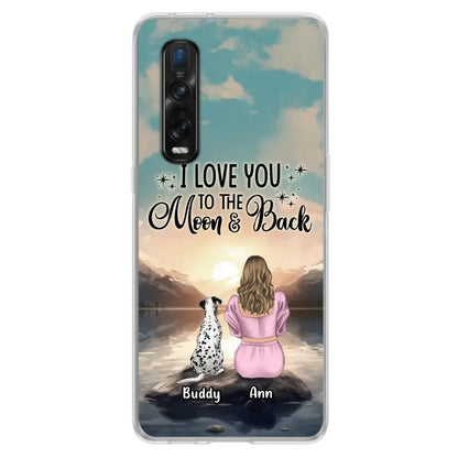 Personalized Dog Mom Phone Case - Up to 6 Dogs - Gift Idea for Dog Lovers - I Love You To The Moon & Back - Case for Xiaomi/Huawei/Oppo