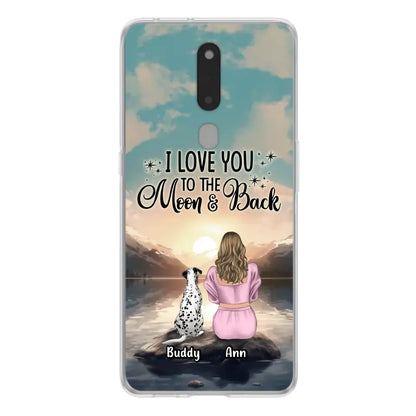 Personalized Dog Mom Phone Case - Up to 6 Dogs - Gift Idea for Dog Lovers - I Love You To The Moon & Back - Case for Xiaomi/Huawei/Oppo