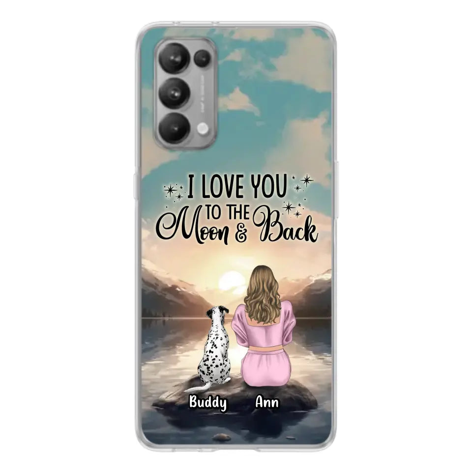 Personalized Dog Mom Phone Case - Up to 6 Dogs - Gift Idea for Dog Lovers - I Love You To The Moon & Back - Case for Xiaomi/Huawei/Oppo