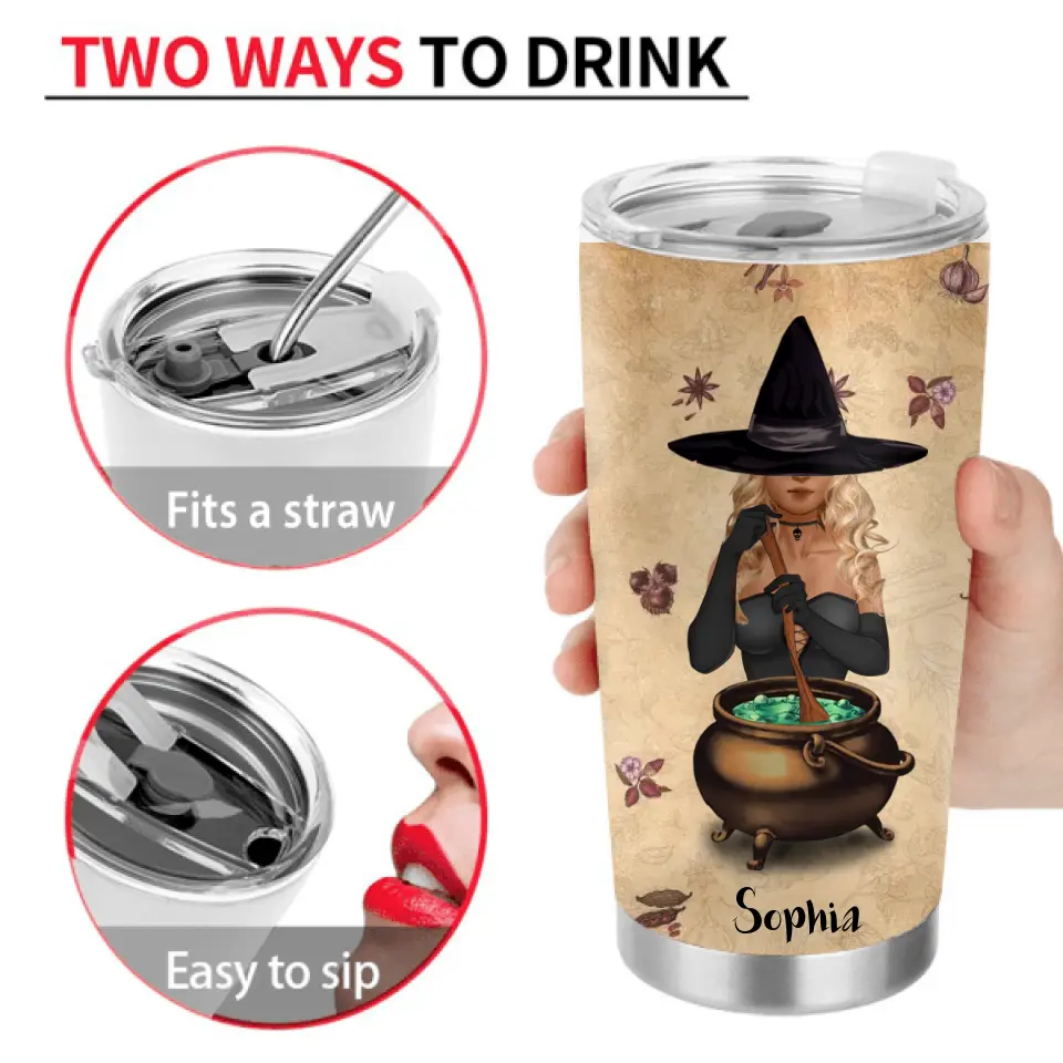 Personalized Witch Tumbler - Halloween Gift Idea For Friends/Witch Gift - Witchcraft Knowledge