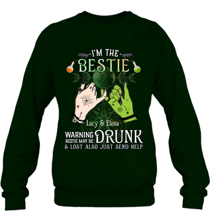 Custom Personalized Witch Besties Shirt/Hoodie Back - Gift Idea For Halloween/Witch Lovers/Besties - I'm The Bestie