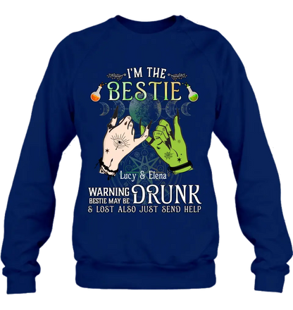 Custom Personalized Witch Besties Shirt/Hoodie Back - Gift Idea For Halloween/Witch Lovers/Besties - I'm The Bestie