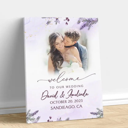 Custom Photo Wedding Couple Vertical Canvas - Wedding/Anniversary Gift Idea for Couple - Welcome To Our Wedding