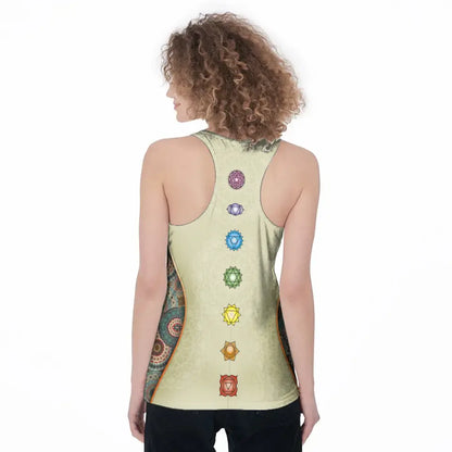 Personalized Yoga AOP Tank Top/Leggings - Gift Idea for Yoga Lovers - I'm Mostly Peace Love And Light