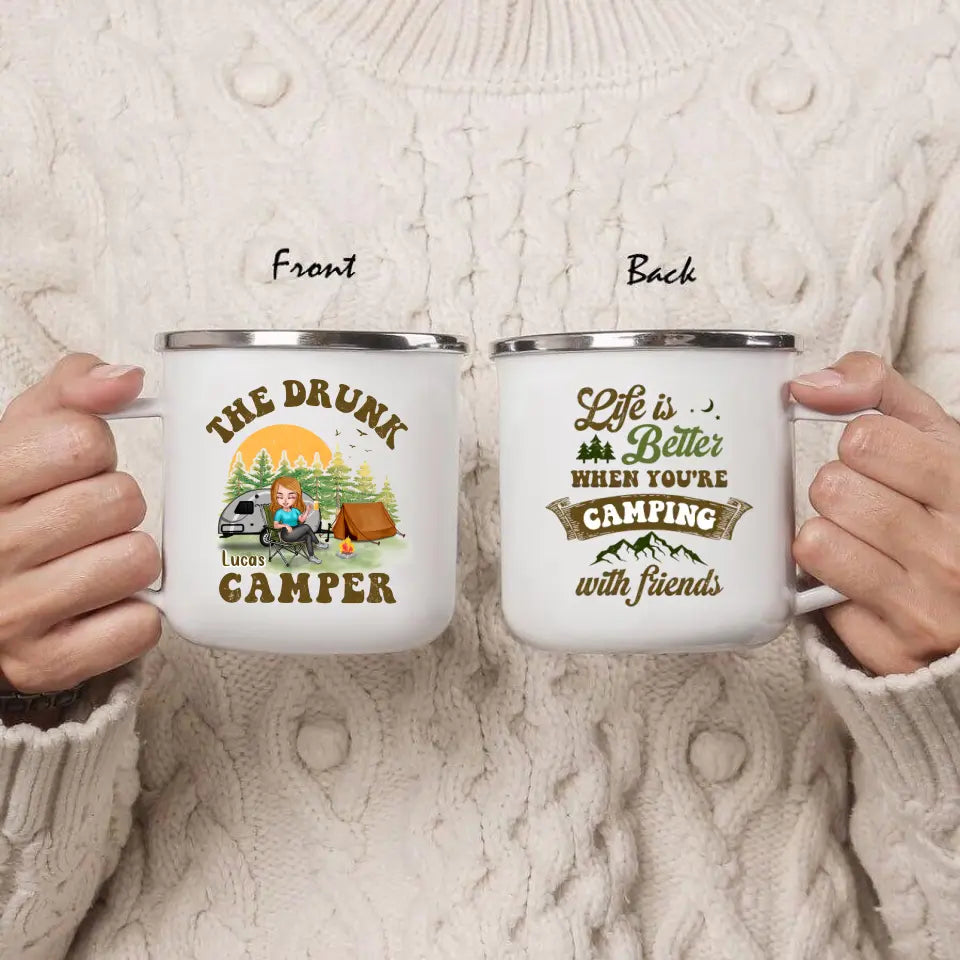 Personalized Camping Enamel - Gift Idea For Camping Loves/Friends - Life Is Better When You're Camping With Friends