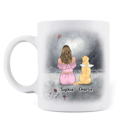 Personalized Memorial Dog Mom Coffee Mug - Up to 4 Dogs - Memorial Gift Idea For Dog Owner - You Took My Heart With You To Heaven