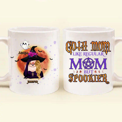 Personalized Goth Mom Coffee Mug - Up to 5 Children - Halloween Gift Idea for Mom - Goth Mom Like Regular Mom But Spookier