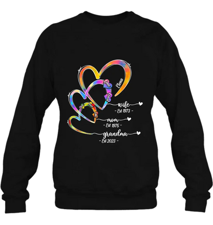Personalized Mom Shirt/Hoodie - Gift Idea For Mom/Grandma - Up to 4 Children/5 Grandchildren