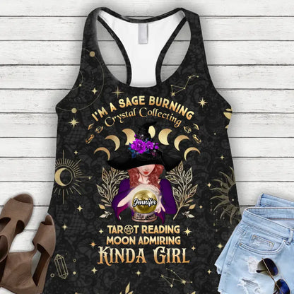 Personalized Witch AOP Tank Top/Leggings - Gift Idea for Witch Lovers - I'm A Sage Burning Crystal Collecting