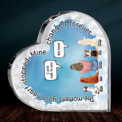 Personalized Pet Mom/Dad Crystal Heart - Up to 4 Pets - Gift Idea For Pets Lover - The Moment Your Heart Stopped Mine Changed Forever